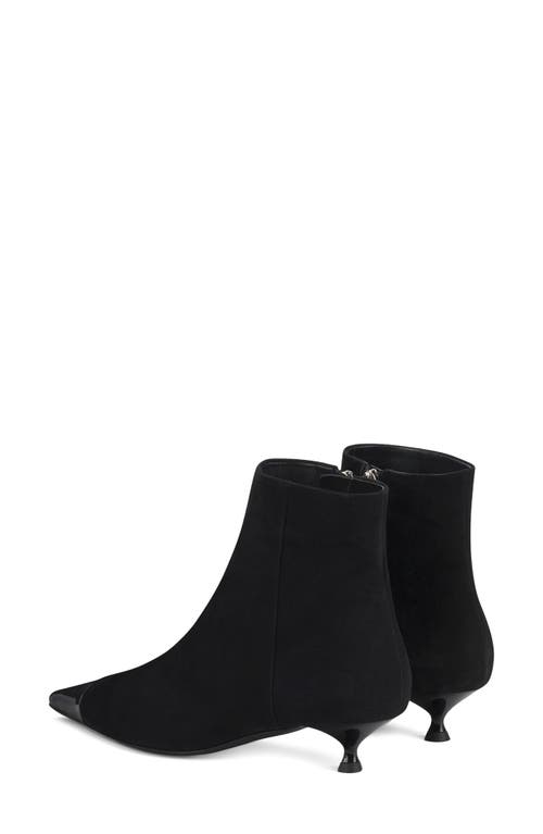 AGL ATTILIO GIUSTI LEOMBRUNI AGL LENOR POINTED CAP TOE KITTEN HEEL BOOTIE 