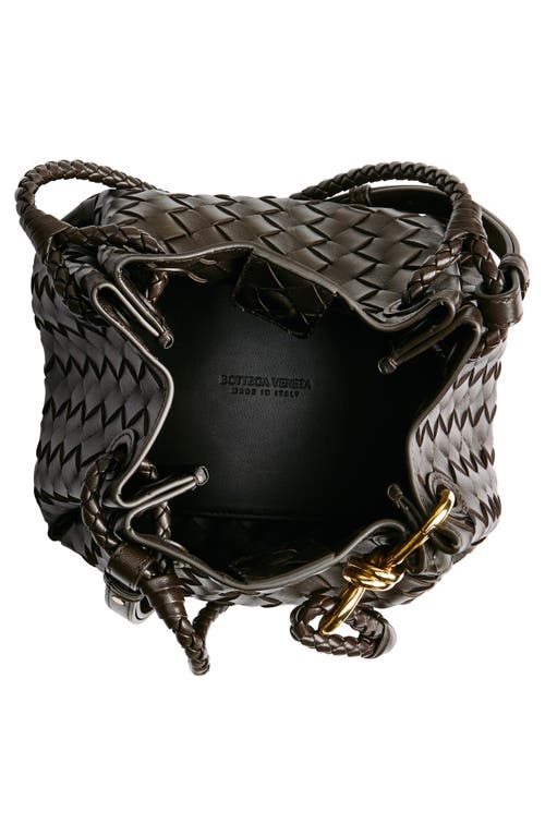 Bottega Veneta Andiamo Parachute Small Intrecciato Leather Shoulder Bag In Fondant/brass