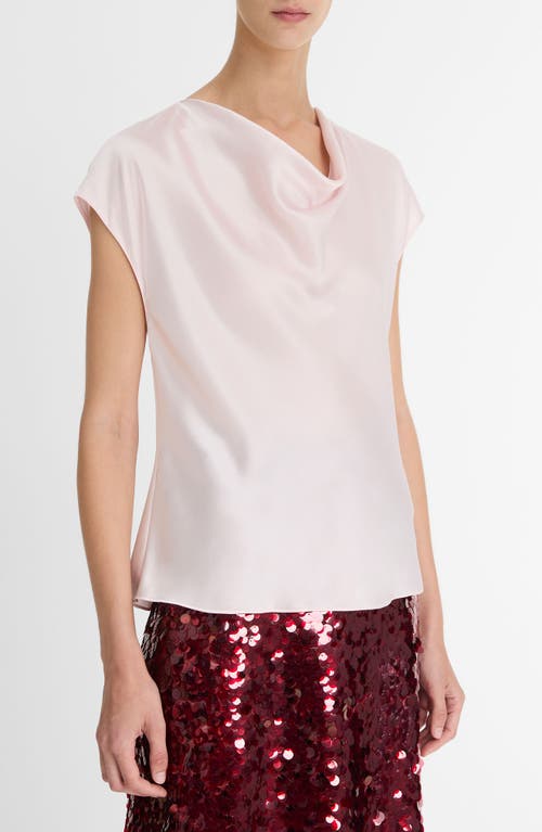 Shop Vince Cowl Neck Silk Blouse In Ballet