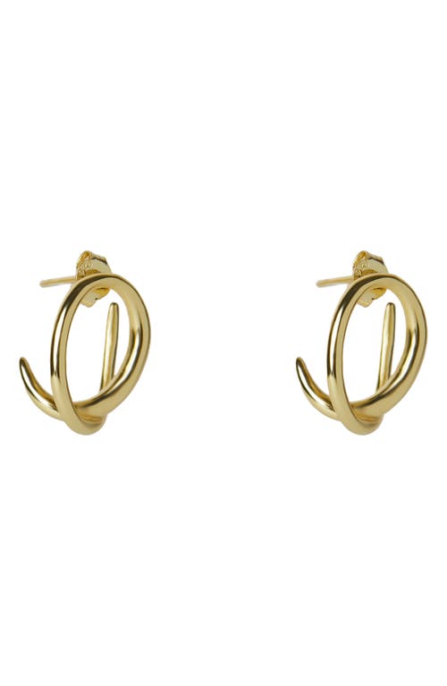 Argento Vivo Sterling Silver Abstract Hoop Earrings in Gold