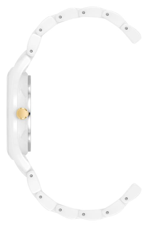 Anne Klein Three-hand Quartz Bracelet Watch & Bracelet Set In White/gold