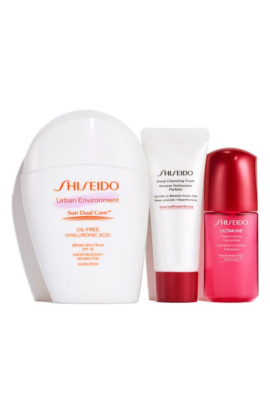 Shop Shiseido Daily Sun Care & Skin Care Essentials (limited Edition) $79 Value