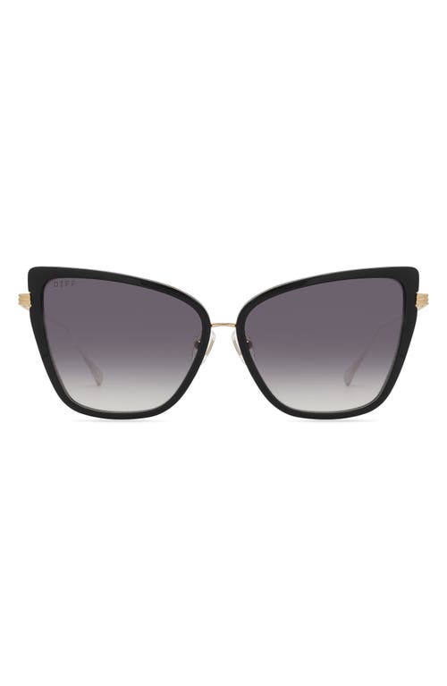 DIFF Valerie 59mm Polarized Gradient Cat Eye Sunglasses in Gold /Black