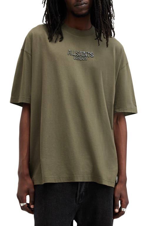 Shop Allsaints Bones Logo T-shirt In Marley Green