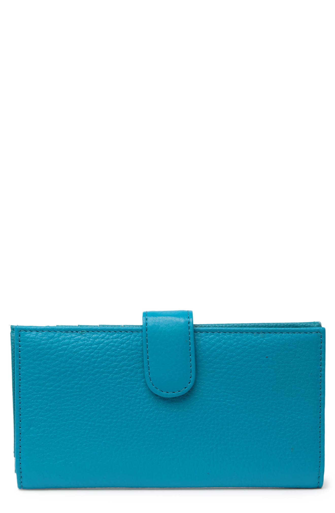 Mundi Slim Leather Clutch Continental Wallet In Light/pastel Blue