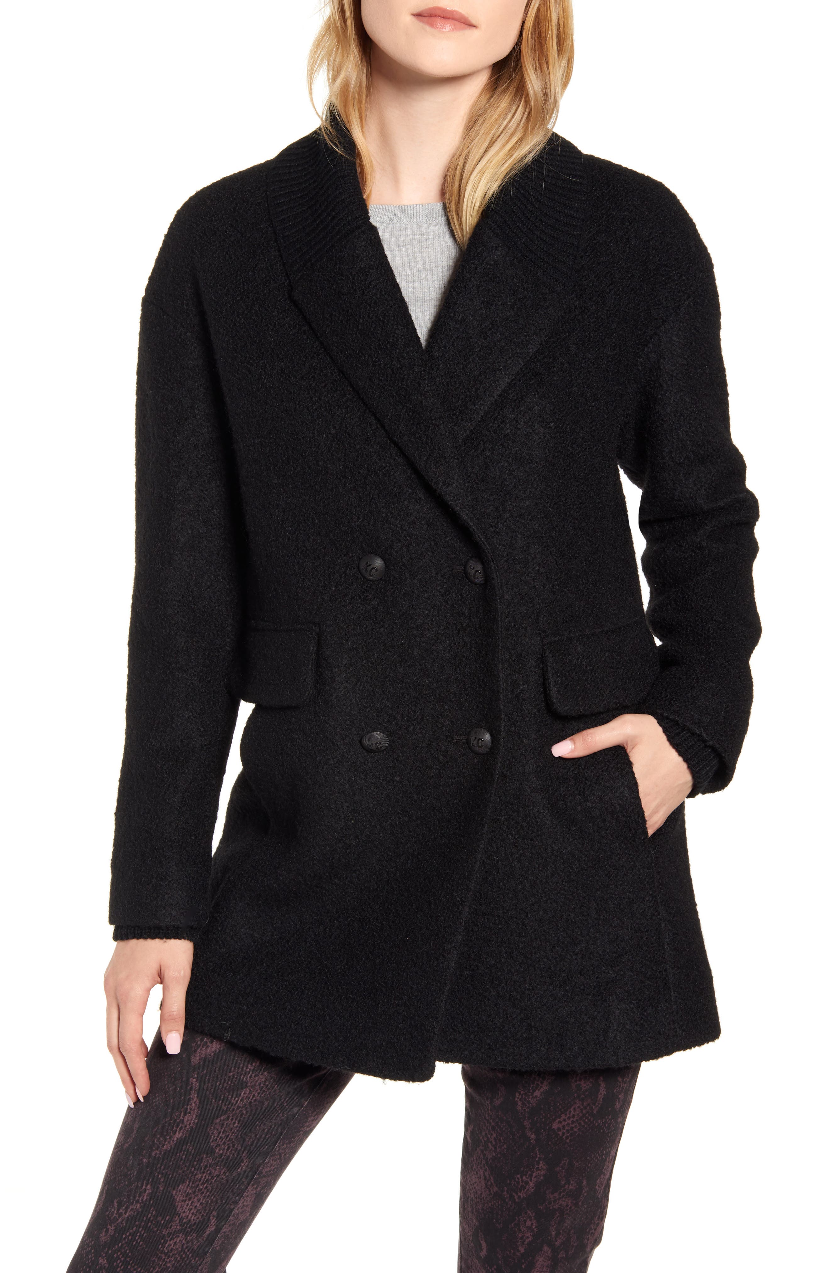 pressed bouclé coat kenneth cole new york