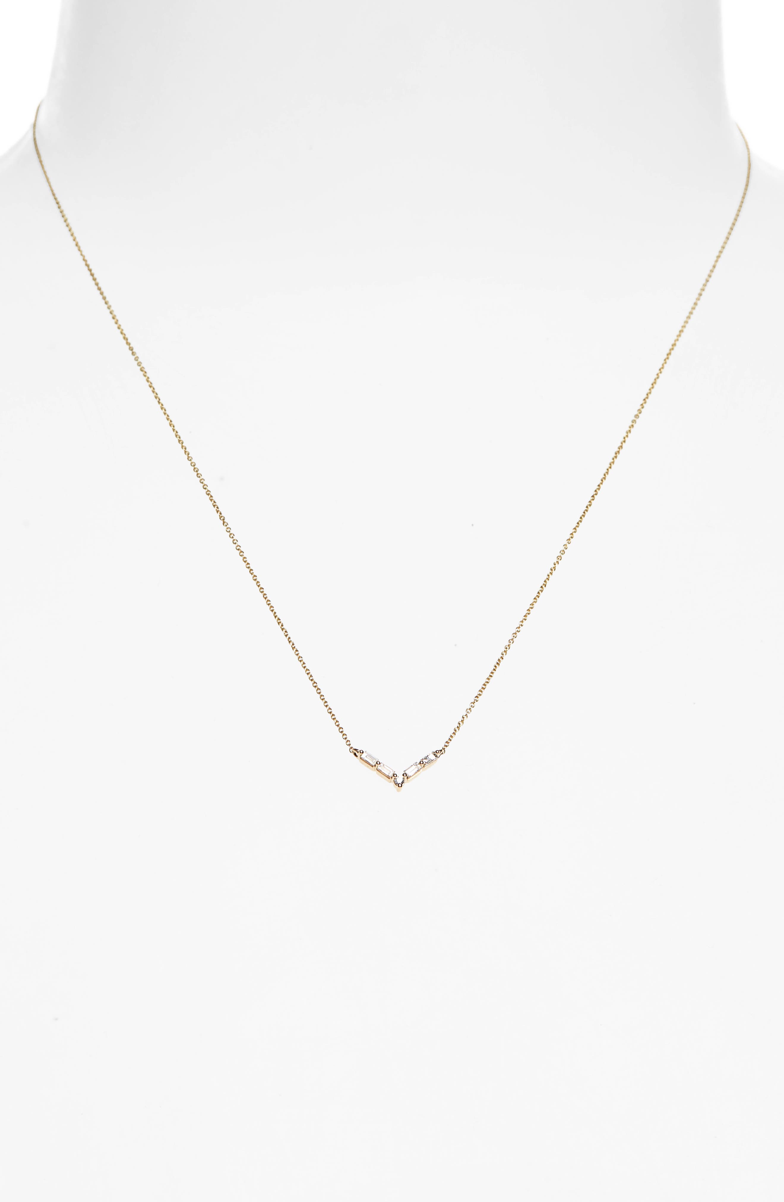 Dana Rebecca Designs Sadie Pearl Mini V-Shape Necklace | Nordstrom