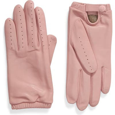 Rachel Parcell Leather Driving Gloves, Pink (Nordstrom Exclusive)