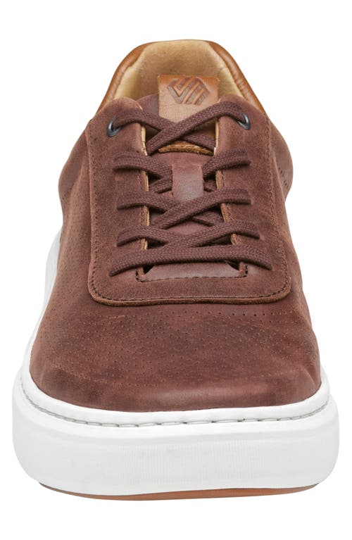 Shop Johnston & Murphy Anders Perforated Sneaker In Dk Mahogany Full Grain