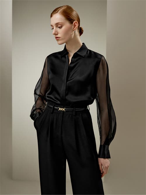 Lilysilk Ethereal Silk Shirt In Black