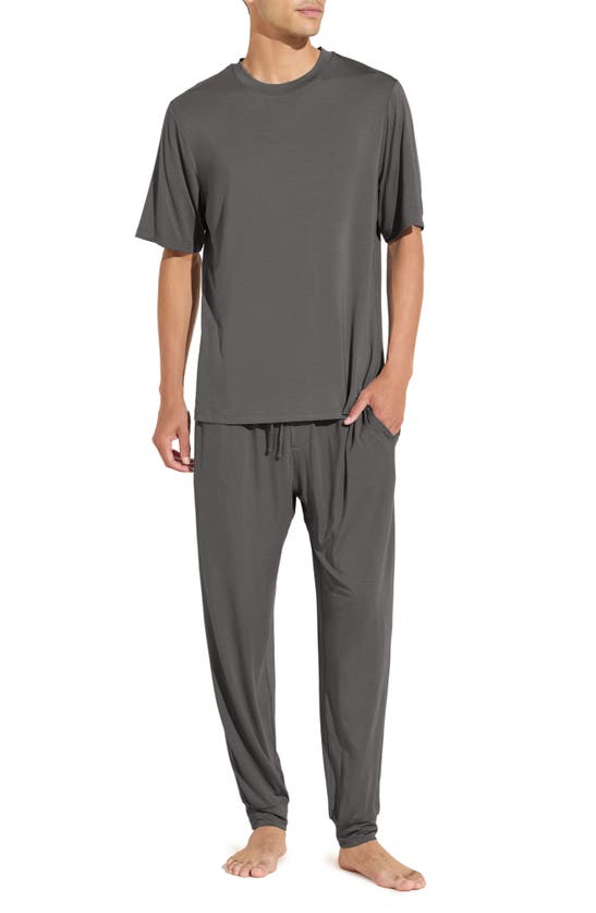 Eberjey Henry Short Sleeve Pajamas In Storm Gray