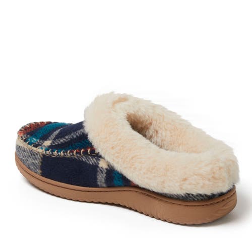 Dearfoams Women's Atley Clog Slipper In Navy Plaid