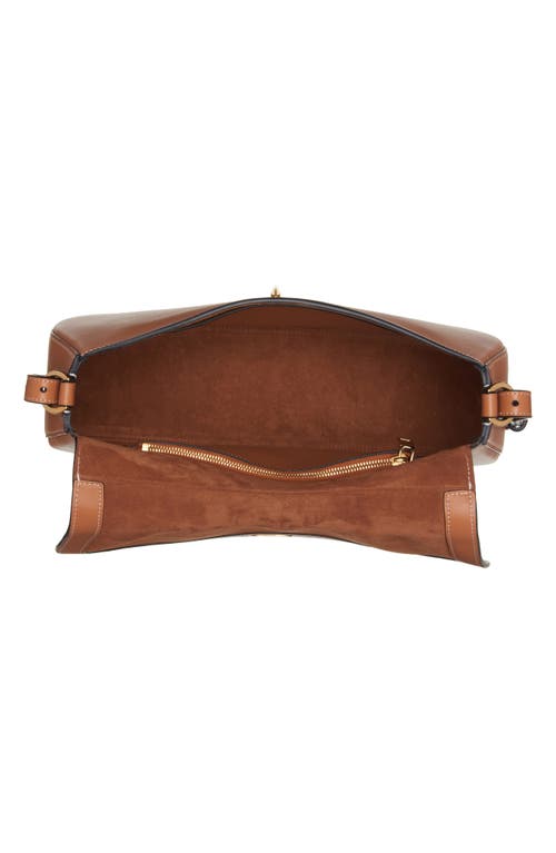 Shop Valentino Garavani Small Vlogo Leather Saddle Shoulder Bag In Almond Beige