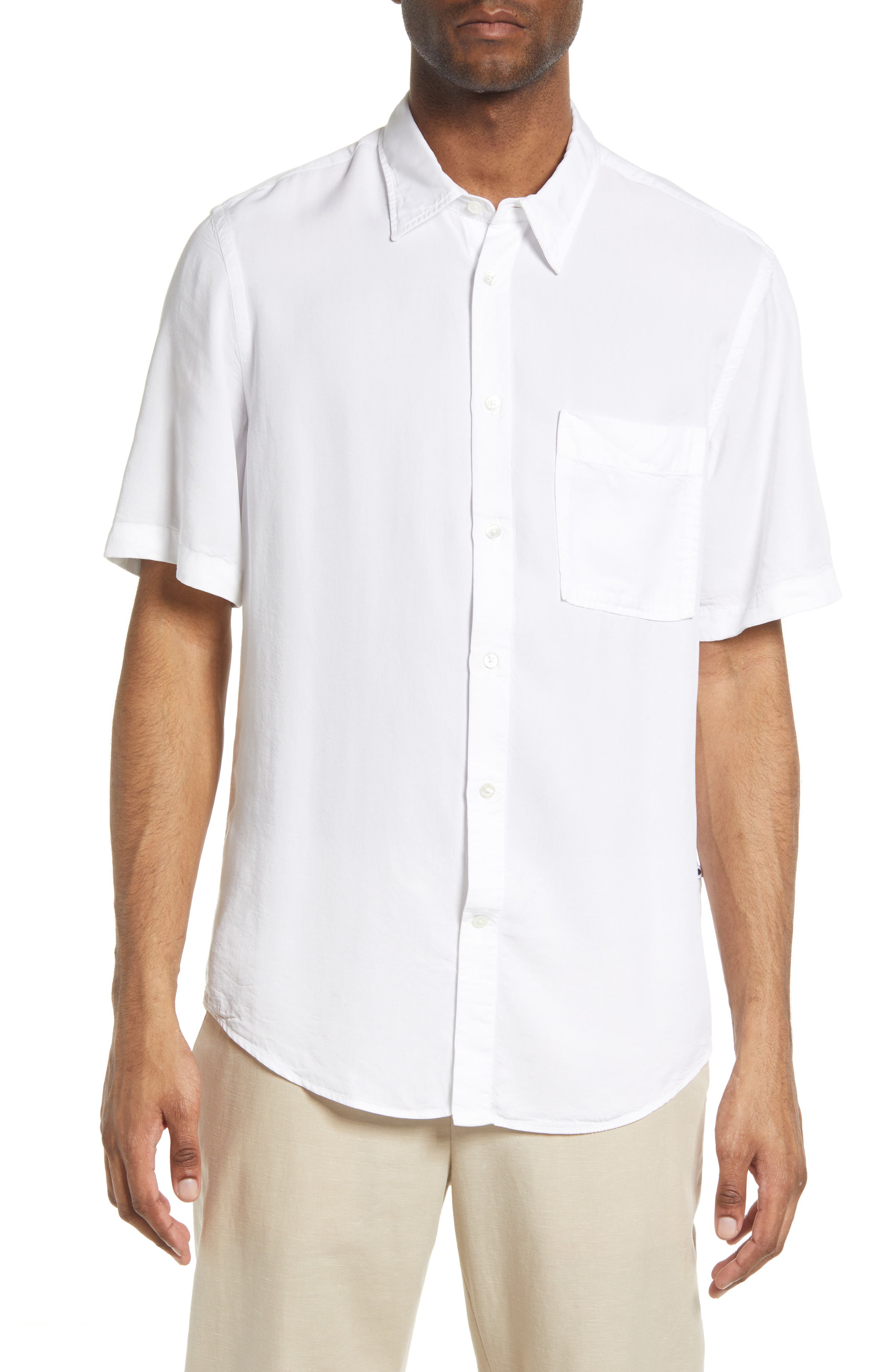 Short sleeve button up white shirt Outlet