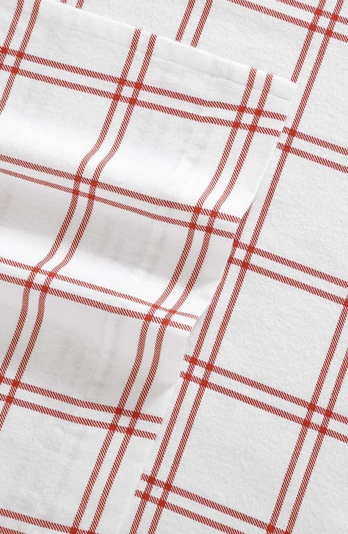 Eddie Bauer Westridge Plaid Flannel Sheet Set In Dark Orange