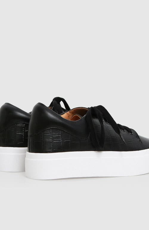 Belle & Bloom Just A Dream Croc Leather Sneaker In Black
