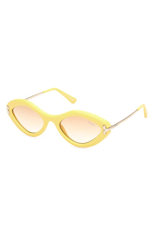 Shop Emilio Pucci Geometric 54mm Sunglasses In Shiny Yellow/gradient Brown