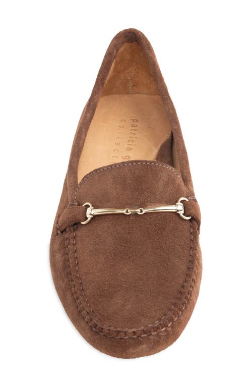 Shop Patricia Green Caroline Moc Toe Bit Loafer In Chocolate Suede