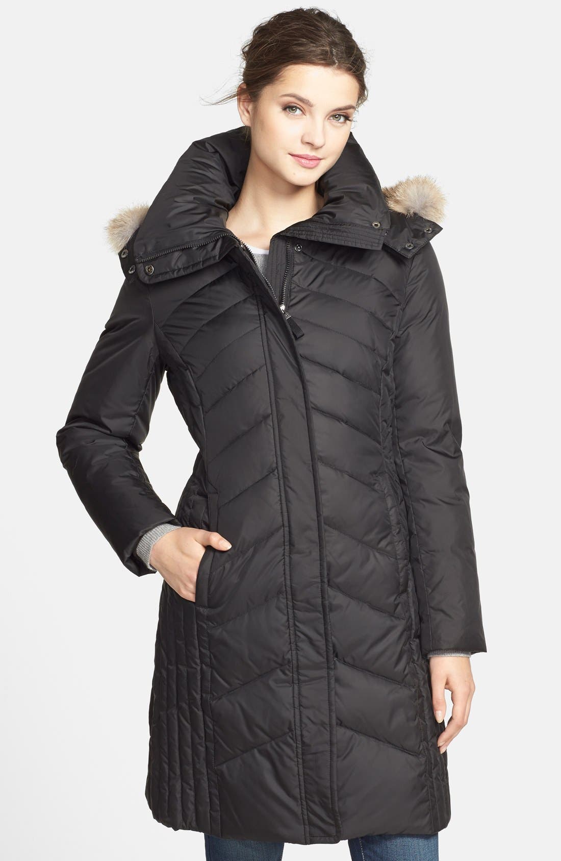 Marc New York 'Mercer' Coyote Fur Trim Down & Feather Fill Coat