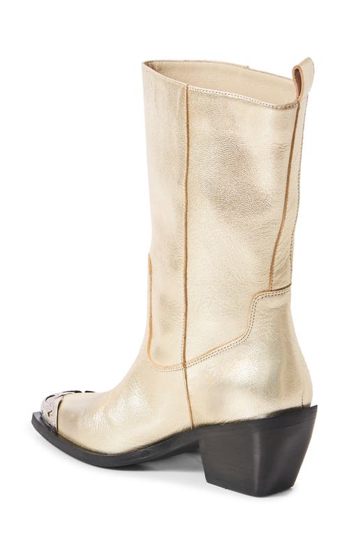 Shop Free People Faster Horses Filigree Western Boot In Champagne Metallic