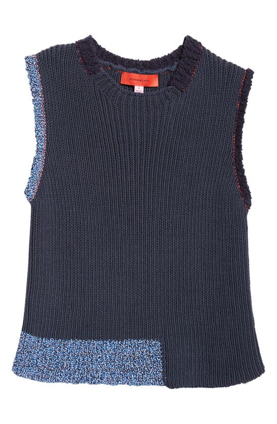 Shop Eckhaus Latta Cinder Cotton Blend Sleeveless Sweater In Ocean