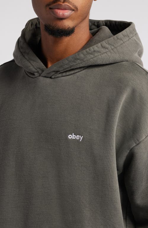 Shop Obey Lowercase Pigment Hoodie In Pigment Digital Black