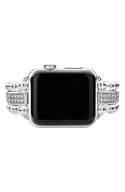 Lagos Smart Caviar Diamond Apple Watch® Watchband In Silver/diamond