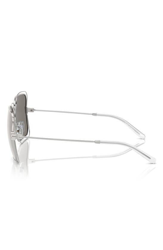 Tory Burch Eleanor Oversized Metal Square Sunglasses In Silver