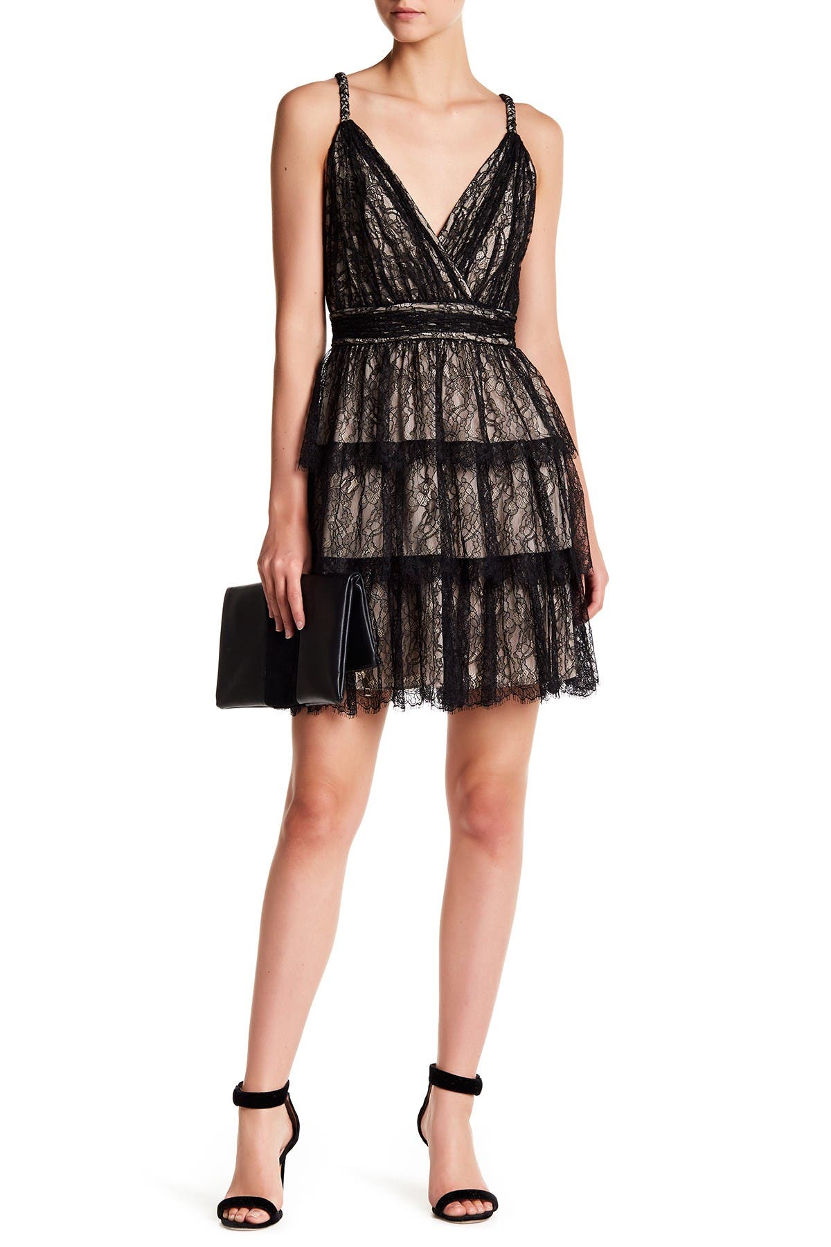 alice and olivia black lace dress