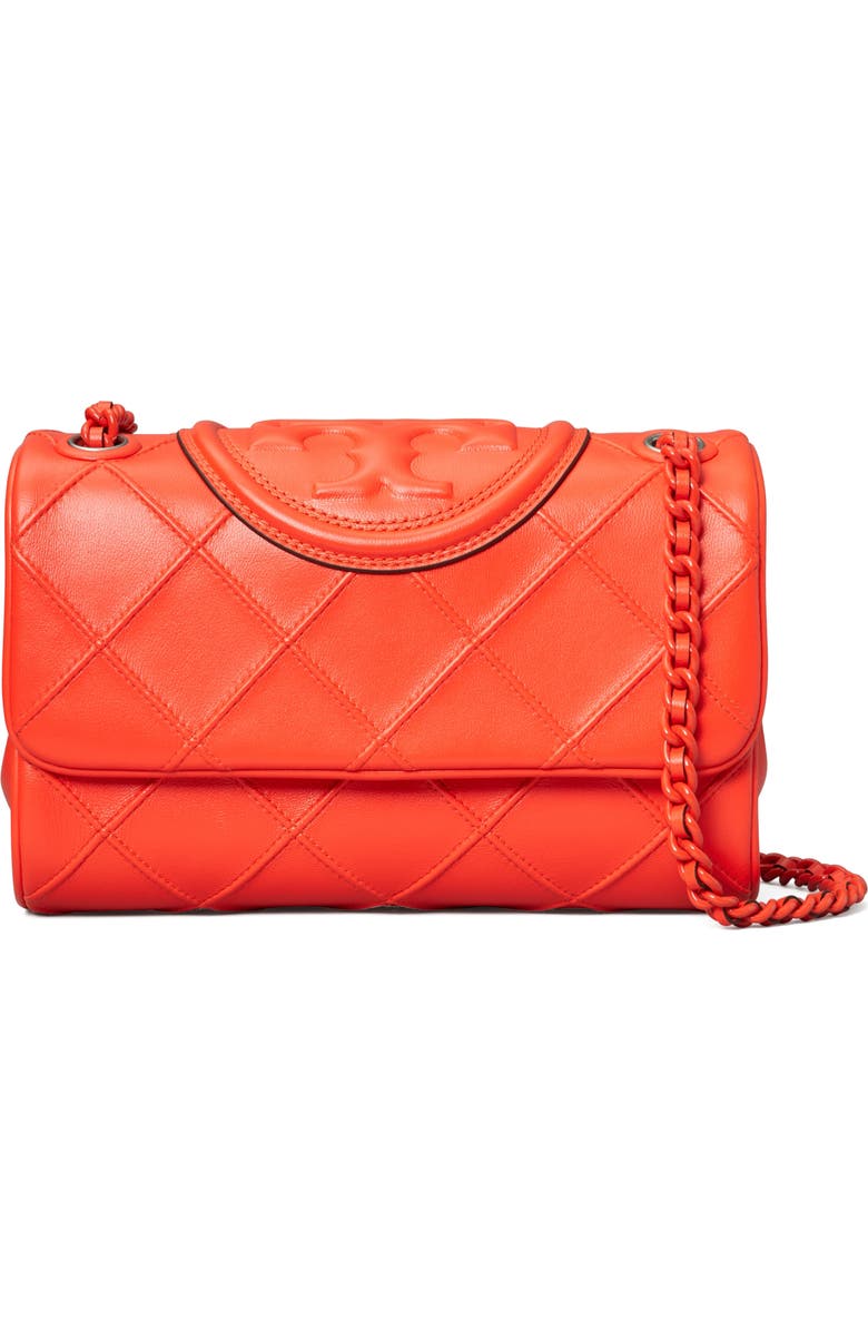 Tory Burch Small Fleming Soft Convertible Leather Shoulder Bag, Main, color, Sour Cherry