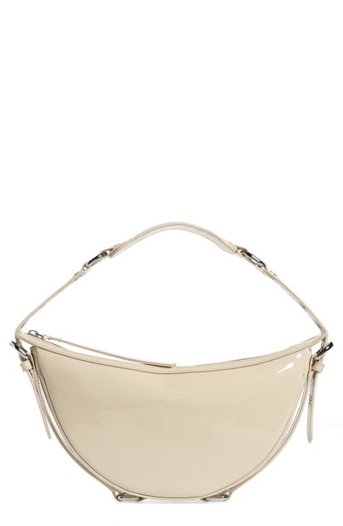 By Far Gib Patent Leather Shoulder Bag in Oatmilk