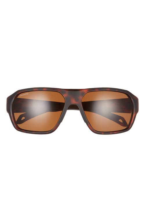 Deckboss 63mm ChromaPop Polarized Oversize Rectangle Sunglasses in Matte Tortoise/Brown