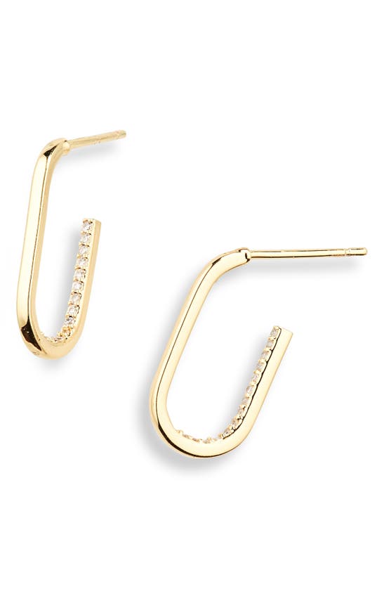 Shop Nordstrom Rack Demi Fine Pavé Oval Hoop Earrings In Clear- Gold