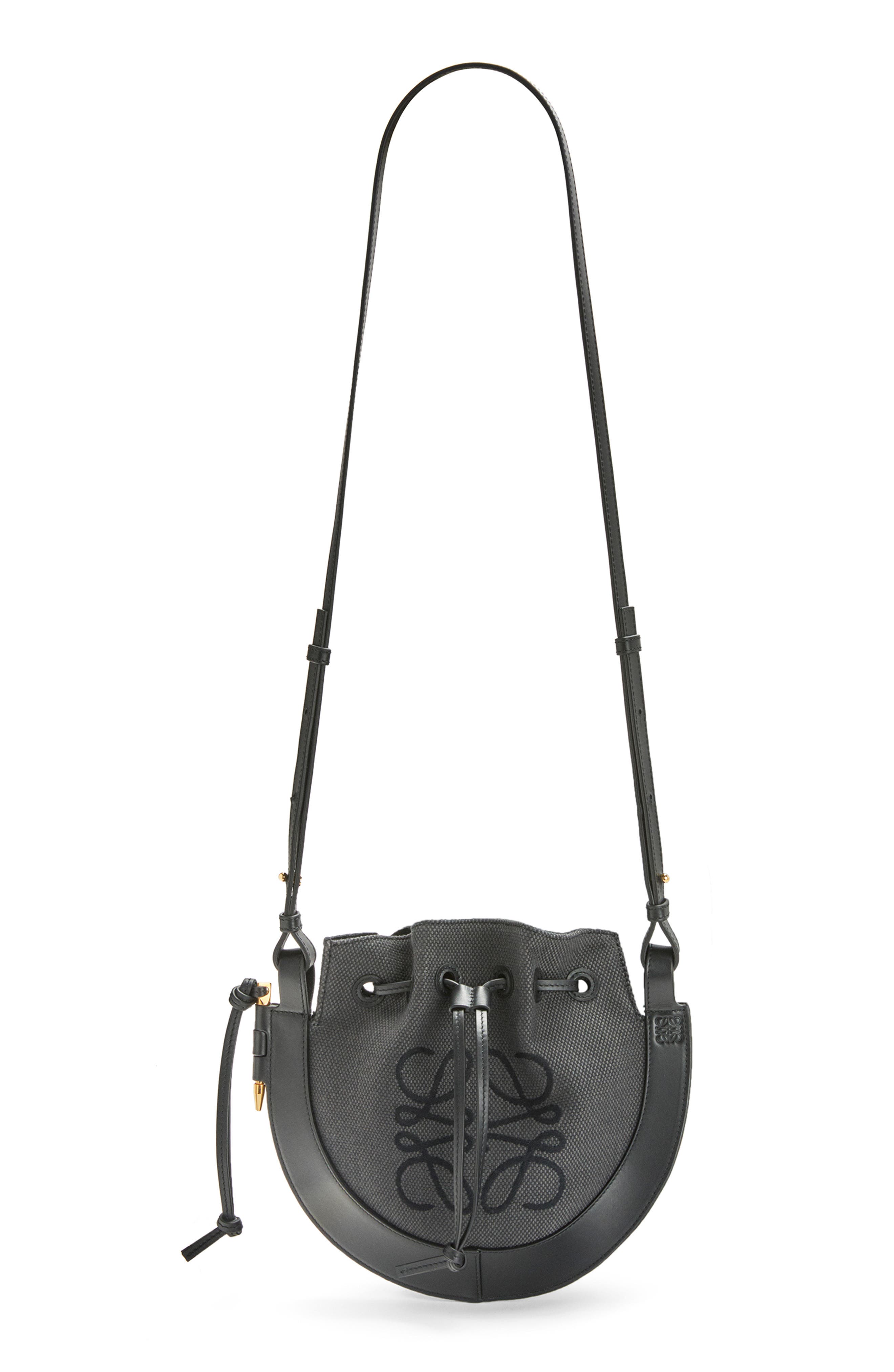 Loewe Small Horseshoe Anagram Canvas & Leather Crossbody Bag