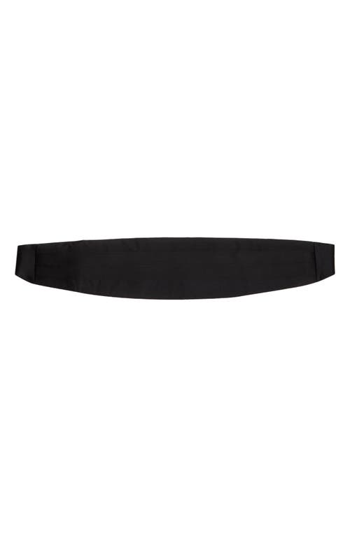 ZEGNA Pleated Silk Cummerbund in Black at Nordstrom