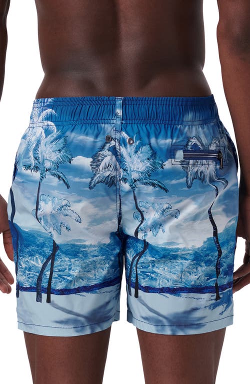 BUGATCHI BUGATCHI PRINT SWIM TRUNKS 