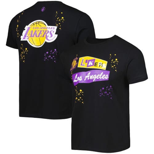 FISLL Men's Black Los Angeles Lakers Confetti T-Shirt