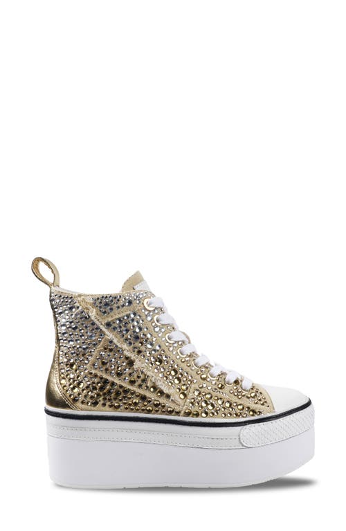 Zigi Carmensa Embellished Platform High Top Sneaker In Gold