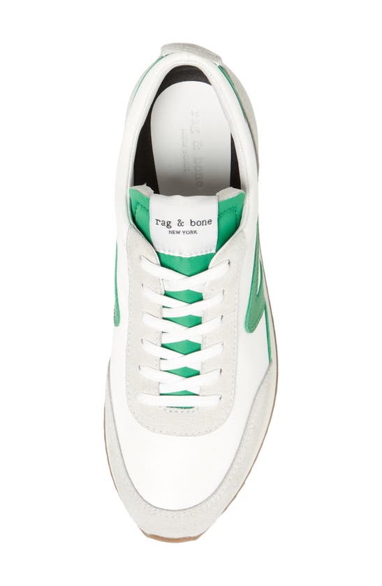 Shop Rag & Bone Retro Runner Slim Sneaker In White Green