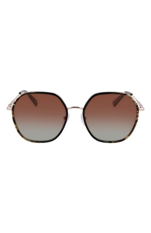 Longchamp Roseau 58mm Gradient Rectangular Sunglasses In Orange