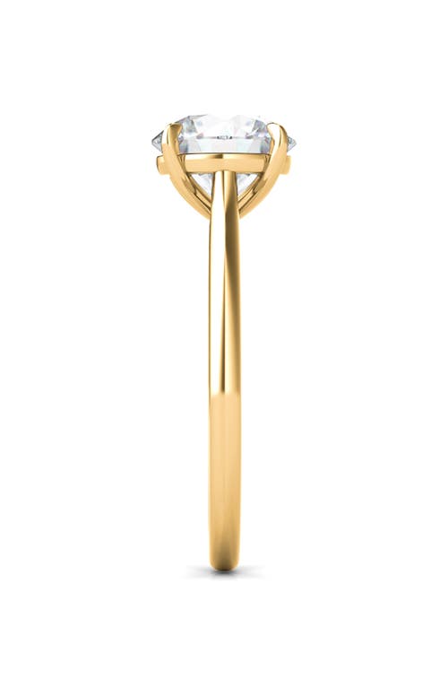 Hautecarat Round Brilliant Cut Lab Created Diamond Ring In 2.50 Ctw 18k Yellow Gold