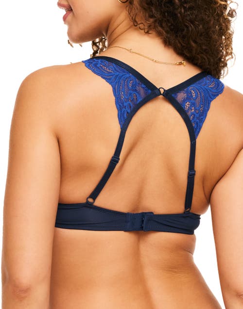 Shop Adore Me Saige Push Up Plunge Bra In Dark Blue