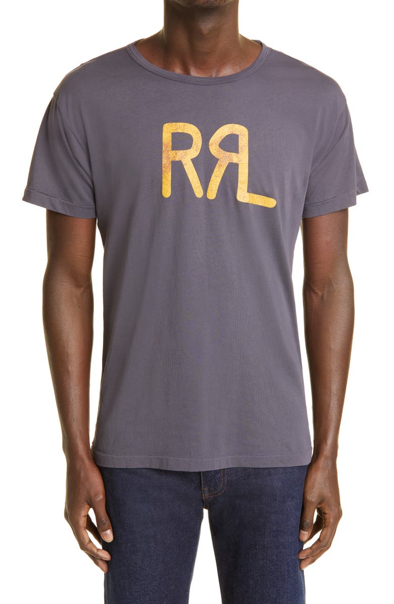 RRL Logo Graphic Tee, Main, color, NAVY