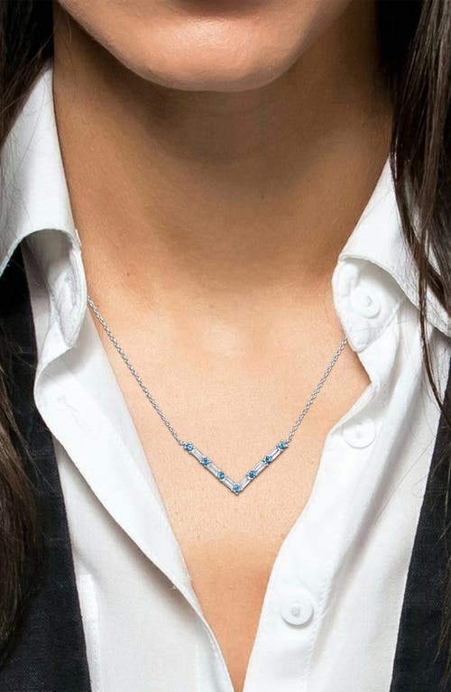 Shop Delmar Blue Topaz & White Topaz Chain Necklace