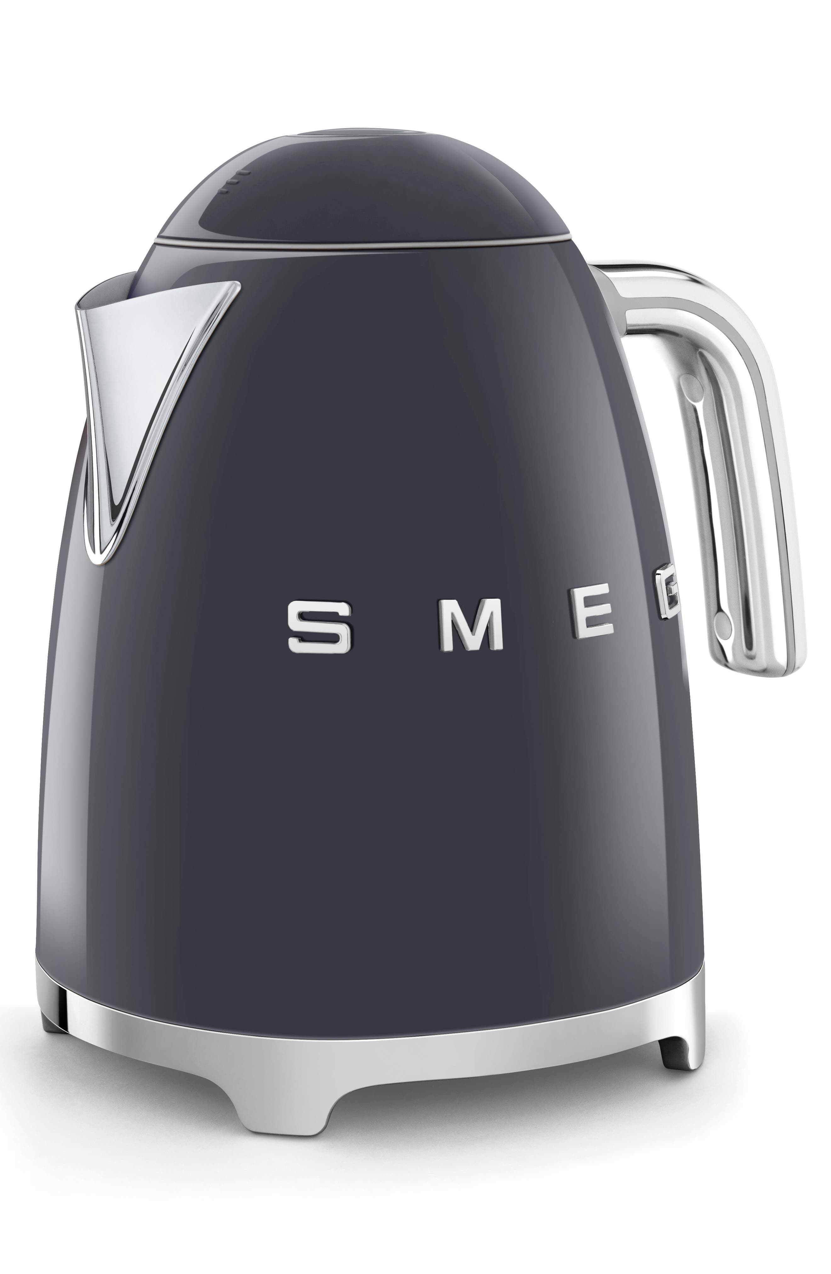 light grey smeg kettle and toaster