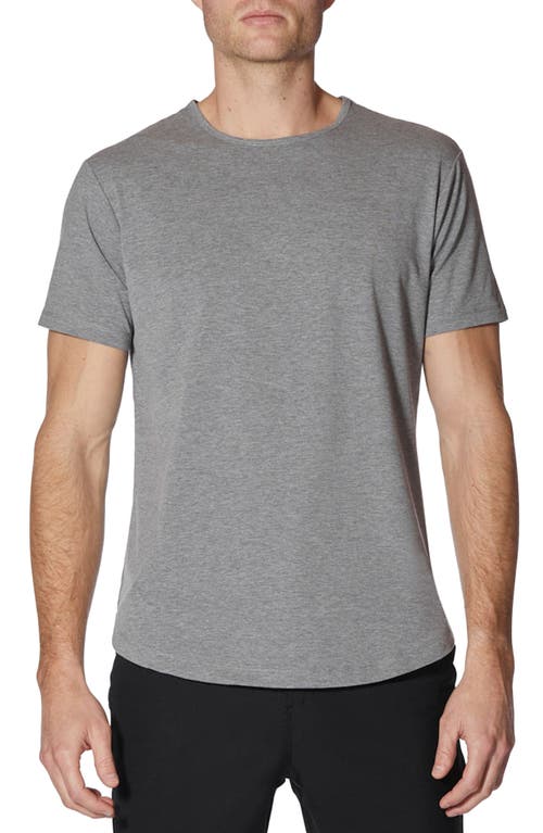 AO Curve Hem Cotton Blend T-Shirt in Heather Grey