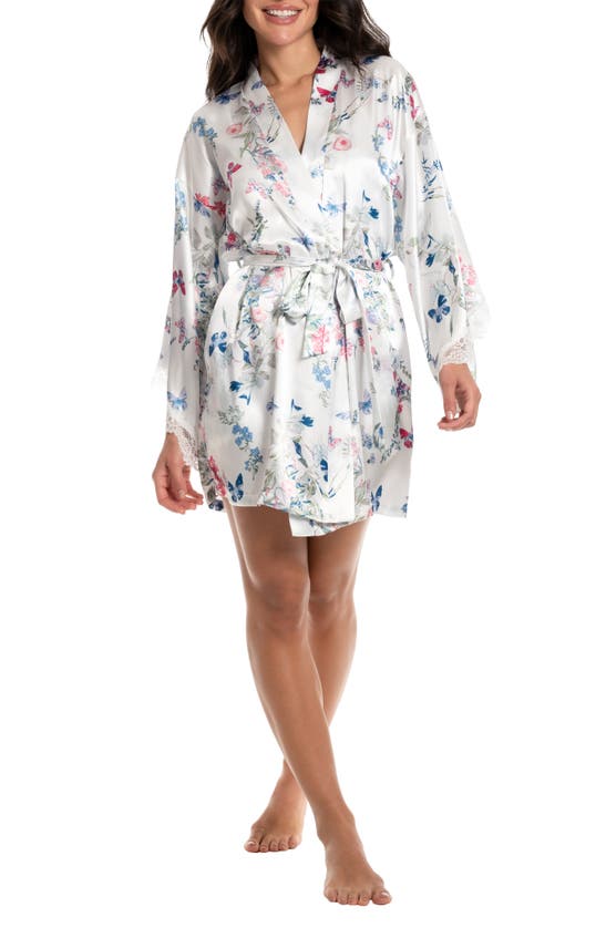 In Bloom By Jonquil Floral Wrap Robe In Ivory