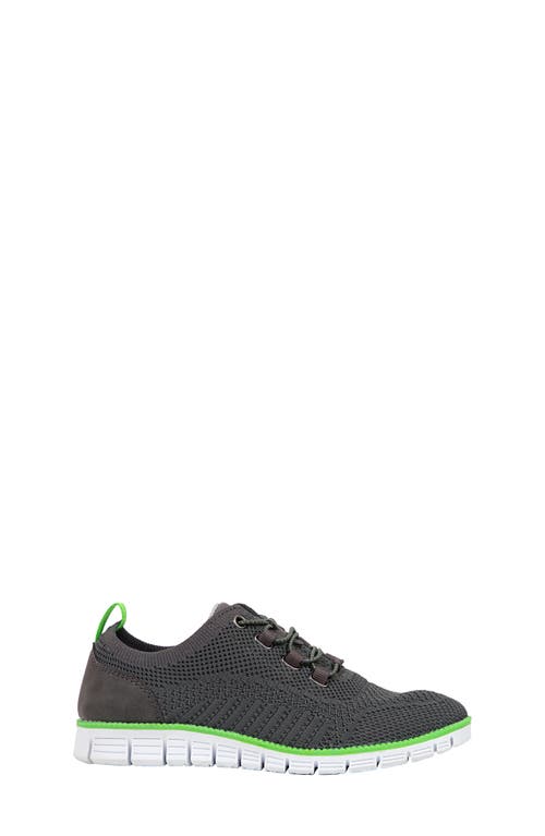 Shop Deer Stags Kids' Status Jr. Knit Sneaker In Dark Grey/neon Green