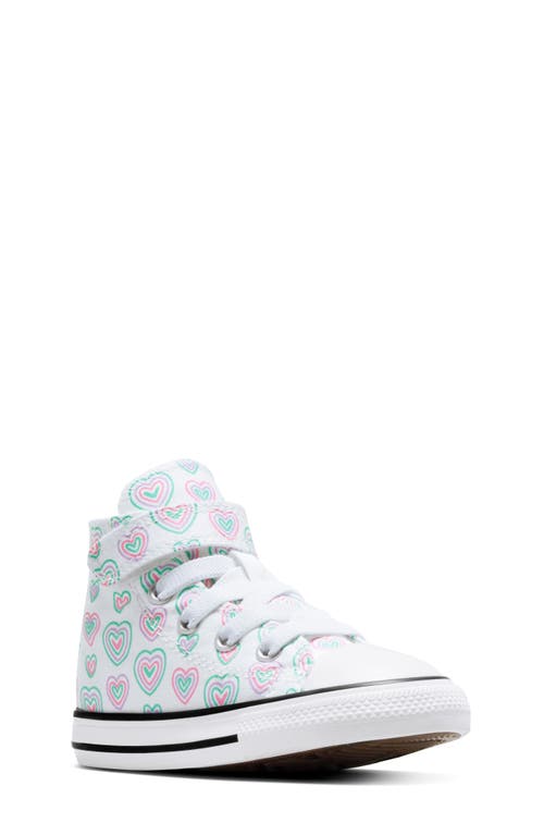 Shop Converse Kids' Chuck Taylor® All Star® 1v High Top Sneaker In White/oops Pink/white