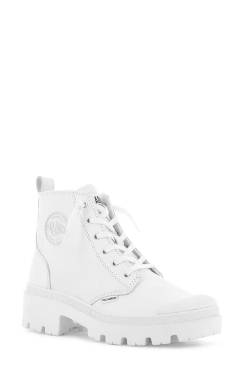 Palladium Pallabase Leather Bootie In White